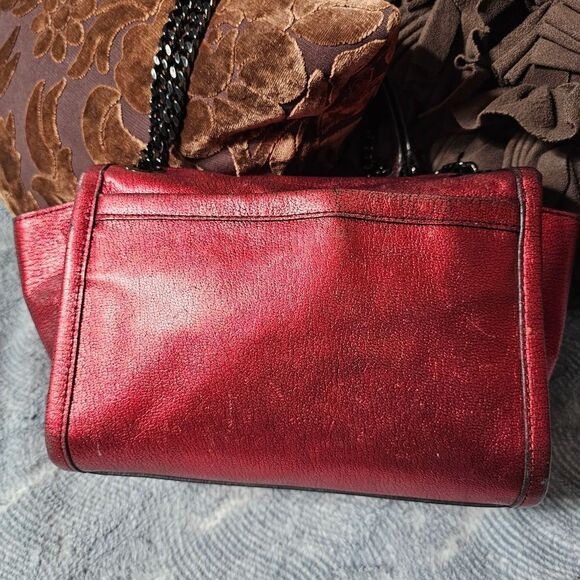 Coach Ranger Flap in Metallic Red Leather Crossbody Purse Shoulder Bag - Picture 2 of 8